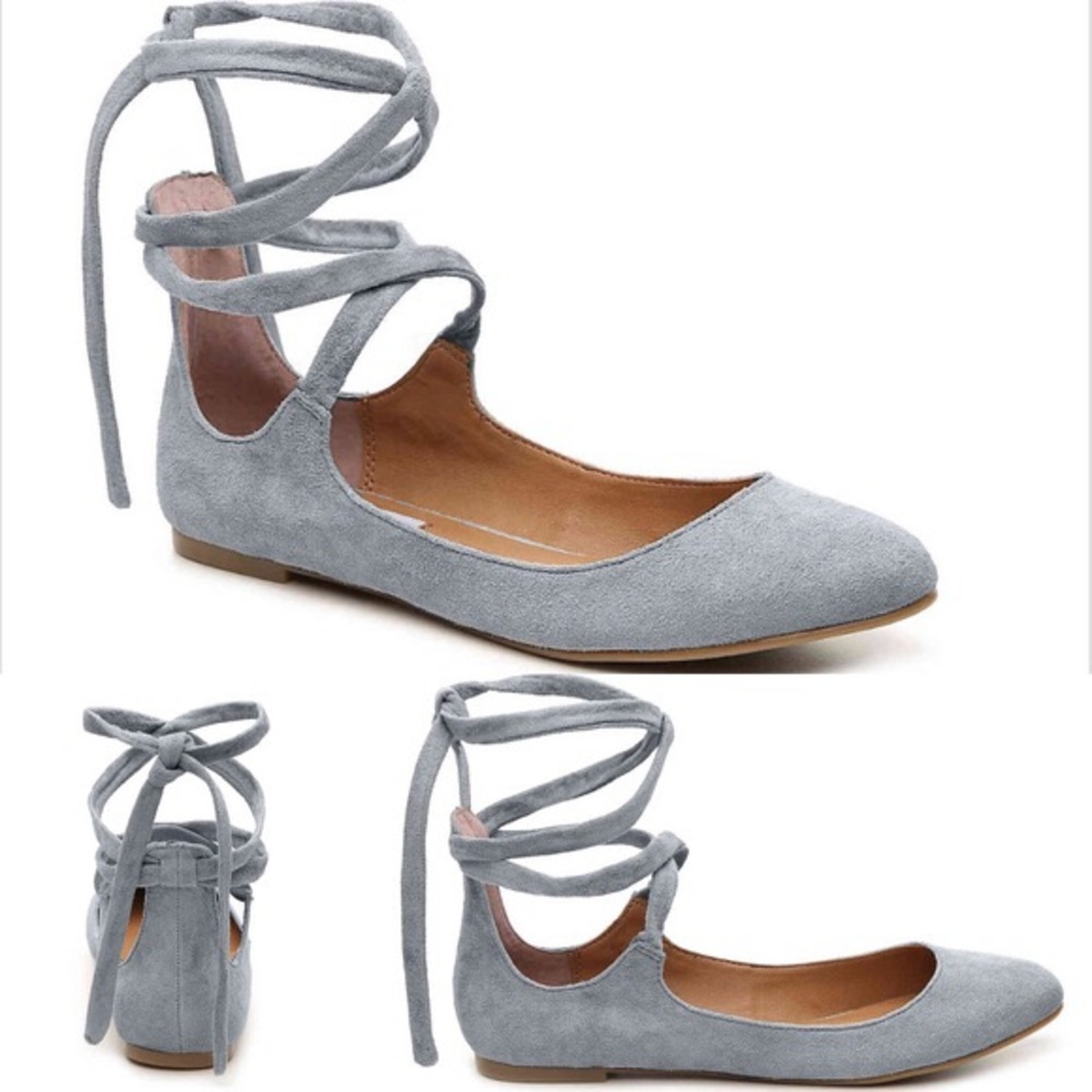 Steve Madden Suede Lace-Up Ballet Flats